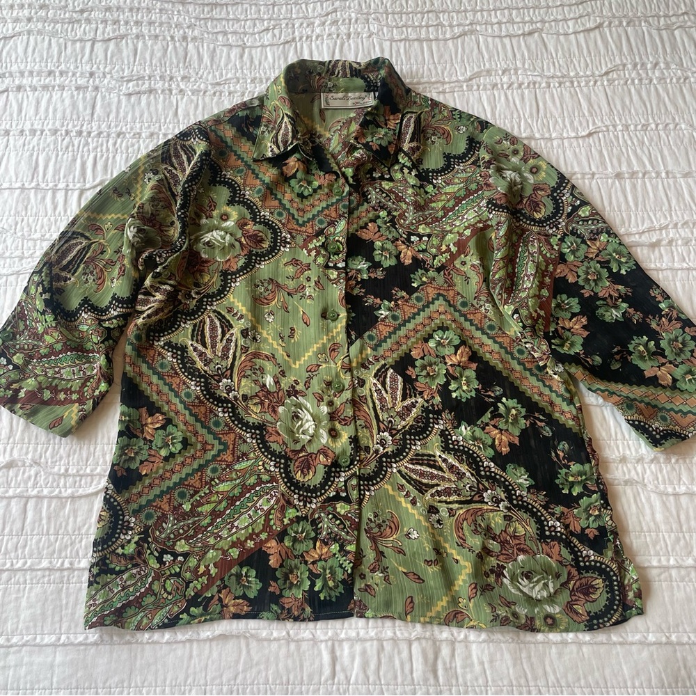 Paisley Floral Woman’s Sheer Blouse